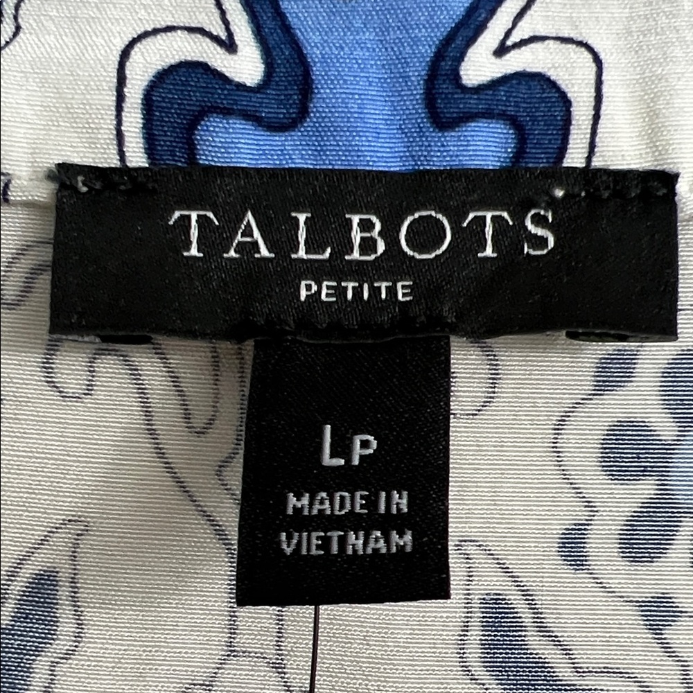 Talbots Blue and White Floral Blouse - Picture 2 of 5
